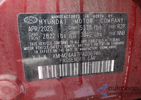 2023 Hyundai Ioniq 6 Se from USA, damaged, VIN KMHM24AA7PA036746